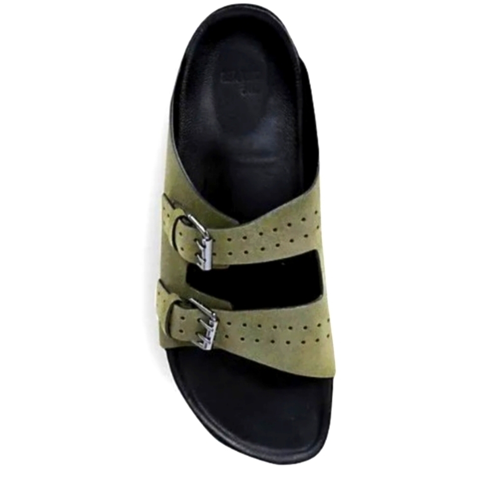 The Kooples France Khaki Leather Sandals US Size 8